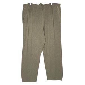 GAP Womens Wide Leg Sweater Pants XXL Plus Oatmeal Heathered Pull On Comfort
